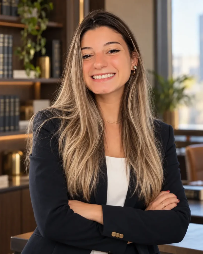 Advogada Erika Domingues Gama no escritório, atuação cível, empresarial e previdenciária